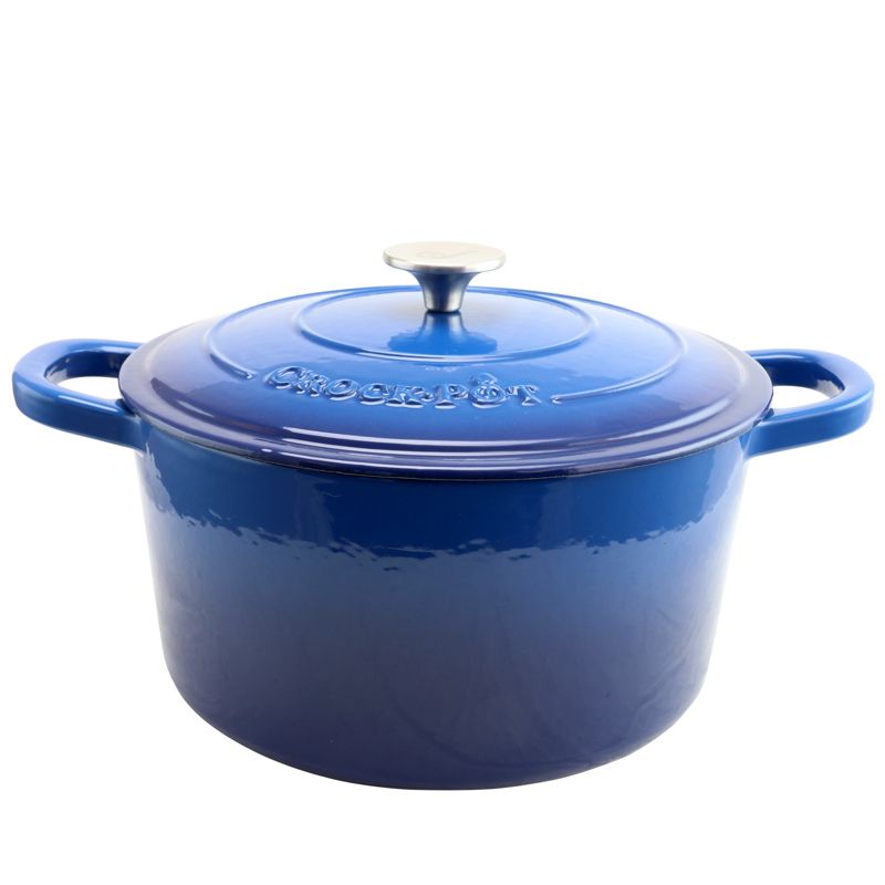 Crock Pot Artisan 7 Quart Round Cast Iron Dutch Oven in Sapphire Blue, 2 of 6