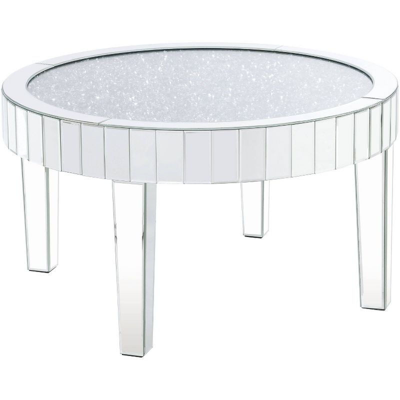 32&#34; Ornat Coffee Table Mirrored/Faux Diamonds - Acme Furniture, 1 of 6