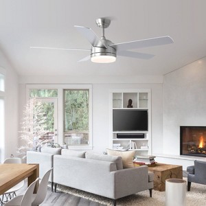 46 Inches Downrod ceiling Fan with Light,Reversible Wind,Timer Setting - 1 of 4