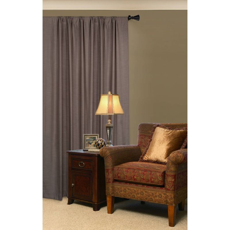 Decorative Drapery Single Rod Set with Trumpet Finials Oil Rubbed Bronze - Lumi Home Furnishings, 5 of 8