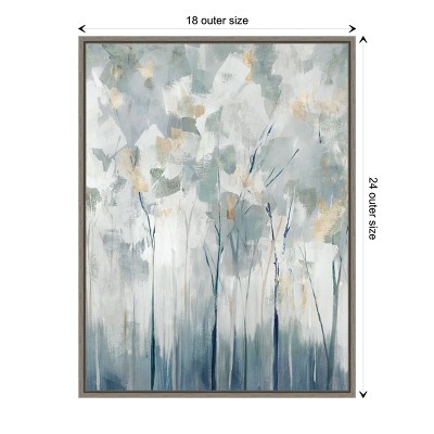 Blue and White Abstract Forest Canvas Wall Art for Kids 18" x 24"