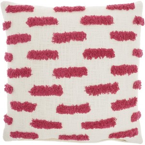 HomeRoots 18" Pink and White Geometric Cotton Throw Pillow - 1 of 4
