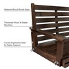 Fortune Candy Wooden Porch Swing 2-Seater Extra Large, Ergonomic Seat, Bench Swing with Hanging Chains, for Outdoor Patio Garden Yard (Deep Brown) - 4 of 4