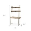HomeRoots 42" Brown and Gold Solid Wood and Metal Sled Ladder Desk - 3 of 4
