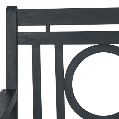 Montclair Transitional Acacia Wood 3-Seat Outdoor Bench in Beige/Black
