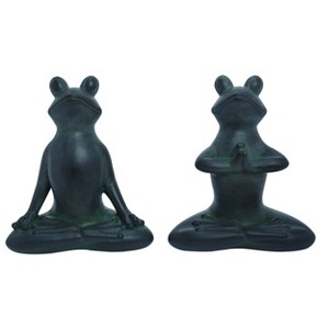 Transpac  Terracotta Yoga Frog Statue Set of 2 Home and Garden Decorations, 9.25 inch H. Spring Home Decorations - 1 of 1
