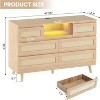 Jojoka Rattan Dresser with Charging Station & Charging Station, Wooden Dressers & Chest of Drawers with 6 Drawers,Brown - 2 of 4