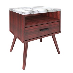 Maddox Mid-Century Modern Marble Top Nightstand - Eco Dream - 1 of 4