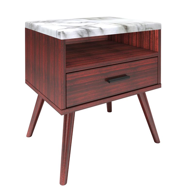 Maddox Mid-Century Modern Marble Top Nightstand - Eco Dream, 3 of 8