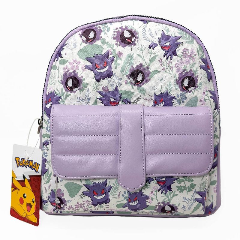 Pokemon Gengar Print Mini Backpack - White/Purple, 1 of 7