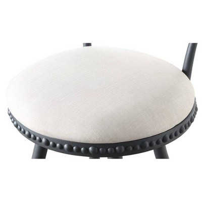 Modern Benton Adjustable Steel Stool with Gray Cushion