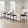 Bar Stools Set of 2/4, 25.5" Upholstered Bar Chairs with Back and Footrest, Modern Padded Kitchen Bar Stools for Island, Dining Room, Pub - 4 of 4