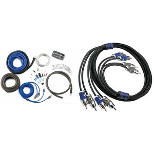 Kicker 46CK8 K-Series Complete 8-AWG Amplifier Connection Kit W/ 2-Channel RCA Interconnects & 46QI44 Q-Series 4-Channel RCA Interconnects, 4.0 Met... - 1 of 4
