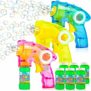 ArtCreativity Friction Powered Light Up Bubble Blaster Gun (Set of 3) - 1 of 4