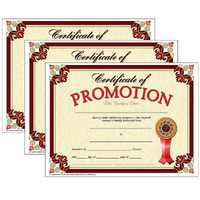 Hammond & Stephens Raised Print Certificate Of Promotion Recognition Award, 11  X 8-1/2 Inches, Pk Of 25 : Target