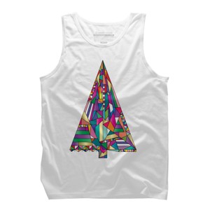 Men's Design By Humans Christmas tree abstract By xgdesign Tank Top - 1 of 3