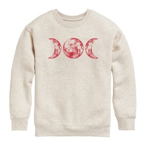 Boys' - Instant Message - Scarlet Red Moon Graphic Long Sleeve Fleece Sweatshirt - 1 of 4