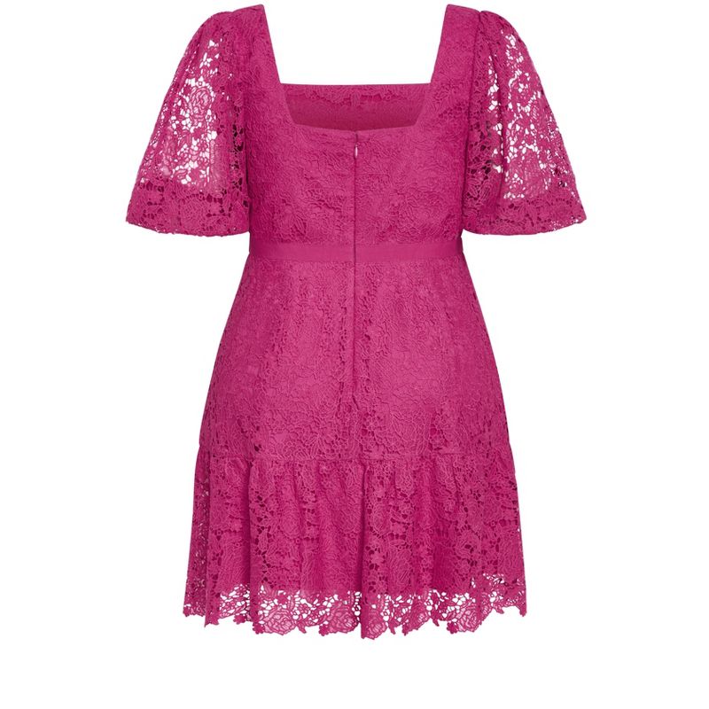 Women's Plus Size Priscilla Lace Dress - lilac rose | CITY CHIC, 5 of 7