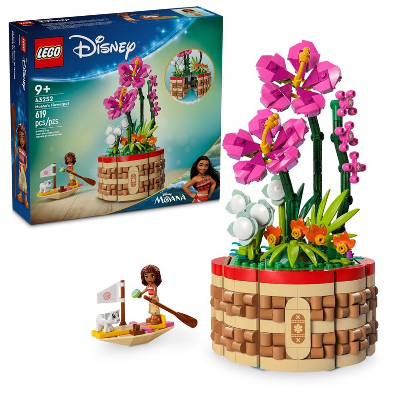 LEGO Disney Moana&#39;s Flowerpot Buildable Flower Toy and Mini Doll 43252, 1 of 10