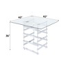 NicBex Dining Table 42" Modern Square Clear Glass Top Chrome Finish Counter Height Table for Dining Room - 4 of 4