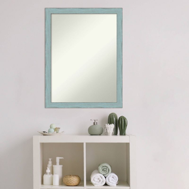 20&#34; x 26&#34; Non-Beveled Sky Blue Rustic Wood Bathroom Wall Mirror - Amanti Art, 5 of 10