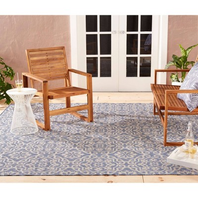 Danica Medallion Blue/Gray Synthetic Indoor/Outdoor Area Rug