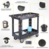 Itopfox Heavy Duty Plastic Utility Cart with Deep Shelves and Swivel Wheels - 2 Tier Service Cart for Warehouse Cleaning Safely Holds up to 550 lbs - 4 of 4