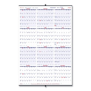 Yearly Wall Calendar, 24 x 36, White/Blue Sheets, 12-Month (Jan to Dec): 2026 - 1 of 4