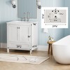 ChicFurnit Bathroom Vanities 30 Inch Freestanding Vanity with Marble Top and Soft Close Door for Bathroom, White, 29.92"*19.09"*34" - 3 of 4