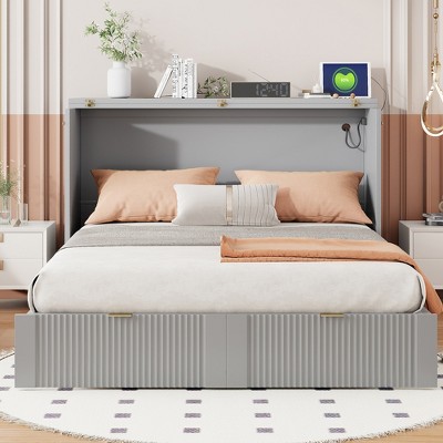 Whisen Clever Design Murphy Bed, Folded into a Cabinet with Drawer and USB Ports