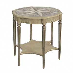 HomeRoots 28" Beige Manufactured Wood Round End Table With Shelf - 1 of 4