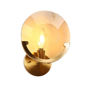 LNC Aedrusson 1-Lights 7.9" Luxury and Glam Geometric Crystal Wall Lights, Gold - 1 of 4