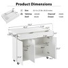 53.2''W Kitchen Island with Drop Leaf, Rolling Kitchen Storage Cart with Spice Rack, Towel Rack and 2 Drawers - ModernLuxe - 3 of 4