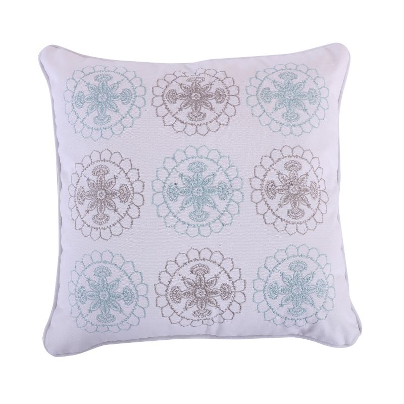 Spruce Spa Blue Embroidered Decorative Pillow - Levtex Home, 1 of 4