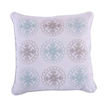 Spruce Spa Blue Embroidered Decorative Pillow - Levtex Home