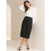 INSPIRE CHIC Women's Plaid Tweed High Waist Work Office Bodycon Pencil Skirt - 3 of 4