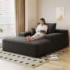 VASIP 68"Single Chaise Lounge with Deep Seat,Oversized Faux Fluffy Plush Cloud Couch, for Living Room,Apartment,Dark Gray - 2 of 4