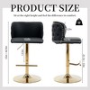 QingMoon Swivel Bar Stools, Adjustable Seat Height Counter Chairs Set of 2 with Footrest, PU Upholstered and Rivet Decoration for Pub, Kitchen Island - 4 of 4