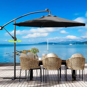 10FT Cantilever Patio Umbrella with Cross Base, Outdoor Offset  Umbrella with 360-degree Rotation and Infinite Tilt, Outside Umbrellas - 1 of 4