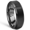 Pompeii3 Men's Brushed Black Tungsten 6mm Beveled Ring Wedding Band - Size 10 - 2 of 4