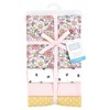 Hudson Baby Infant Girl Cotton Poly Flannel Receiving Blankets, Pink Yellow Pretty Floral, One Size - 2 of 4