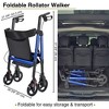 Yescom Rollator Walker with Seat, Elderly Assistance Products, Upright Bariatric Walker for Seniors, Blue - 2 of 4