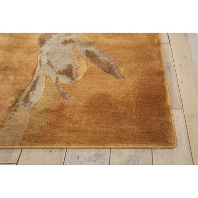 Handmade Somerset Round Beige Floral Synthetic Rug - 7'9" x 10'10"