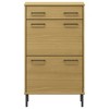 vidaXL Shoe Rack with Metal Legs Brown Solid Wood Pine OSLO - 4 of 4