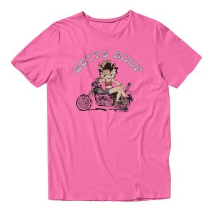 Betty Boop Mens Western Sassy Vintage Biker Betty T Shirt - Azalea