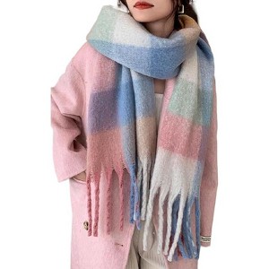 MSDC Winter Women Warm Scarf Long Shawl Large Scarves Cold Weather Thick Blanket Scarfs Colorful Plaid - 1 of 4