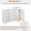 Living Room Sideboard: Elegant Arched Door Cabinet, Storage, Wood Legs - 2 of 3