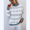 Coolmee Women's Ugly Christmas Sweater Xmas Snowflake Turtleneck Long Sleeve Knitted Pullover Holiday Party Knitwear - 3 of 4