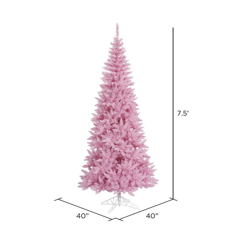 Vickerman Pink Fir Slim Artificial Christmas Tree, 2 of 5