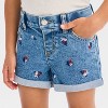 Toddler Girls' Floral Embroidered Jeans Shorts - Cat & Jack™ Medium Wash - 4 of 4